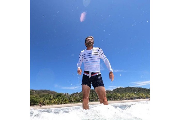 Saint Jacques Lycra Manche longue lines Blanc