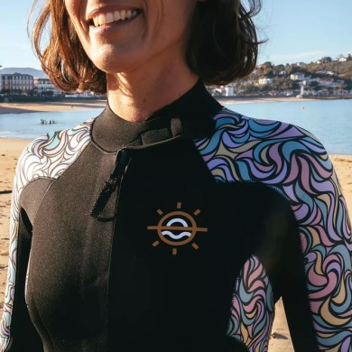 MELLOW SEA Anfibi Femme 5/4/3mm Double zip Black/Curl Multi